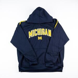 Vintage Y2K Early 2000s Michigan Wolverines Pro Player Hoodie Navy NCAA Mens XL